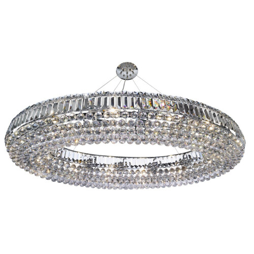 Searchlight Modern Chrome Oval 24 Light Crystal Pendant Fitting