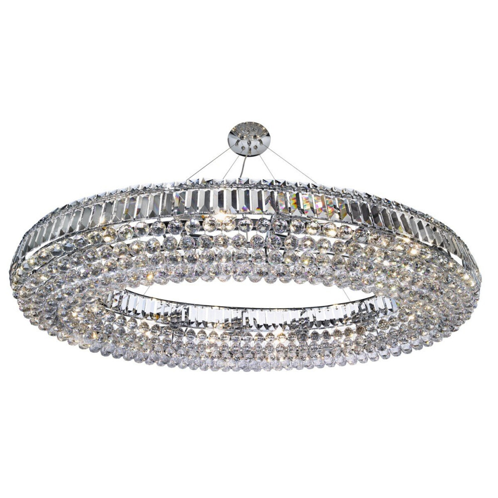 Search Modern Chrome Oval 24 Crystal Pendant Fitting Light