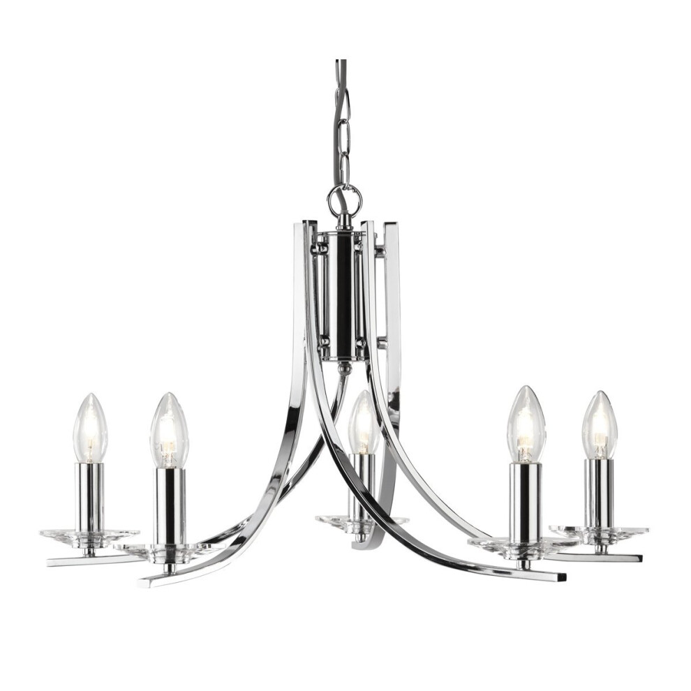 5 Light Twisted Ceiling Pendant With Clear Glass Sconces