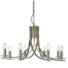 8 Light Twisted Ceiling Pendant With Clear Glass Sconces