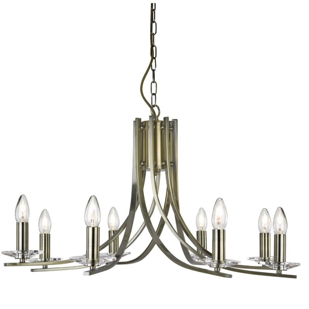 8 Light Twisted Ceiling Pendant With Clear Glass Sconces