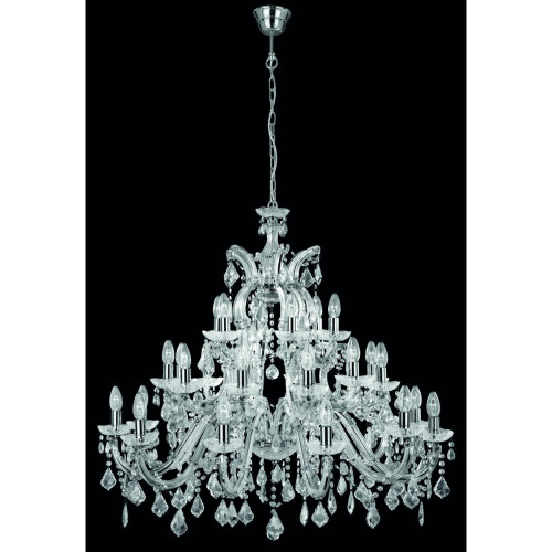 Searchlight 30 Arm Chrome Crystal Chandelier