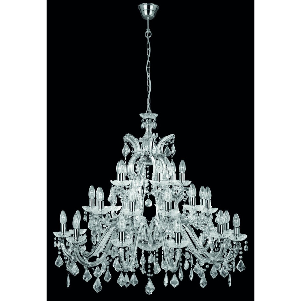 30 Arm Chrome Crystal Chandelier