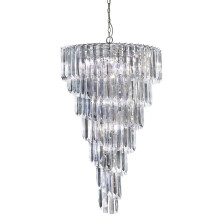 9 Light Chrome Spiral Chandelier With Clear Acrylic Rods