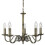 Searchlight 5 Light Pendant, Scroll Arms Detail, Antique Brass 1