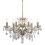 Searchlight 6 Light Chandelier Antique Brass Clear Crystal Drops 1