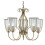 Searchlight 5 Arm Antique Brass Fitting Clear Seeded 1