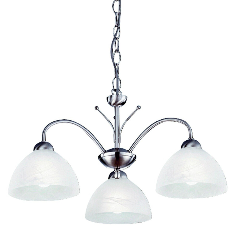 Modern 3 Light Chain Pendant With Alabaster Glass
