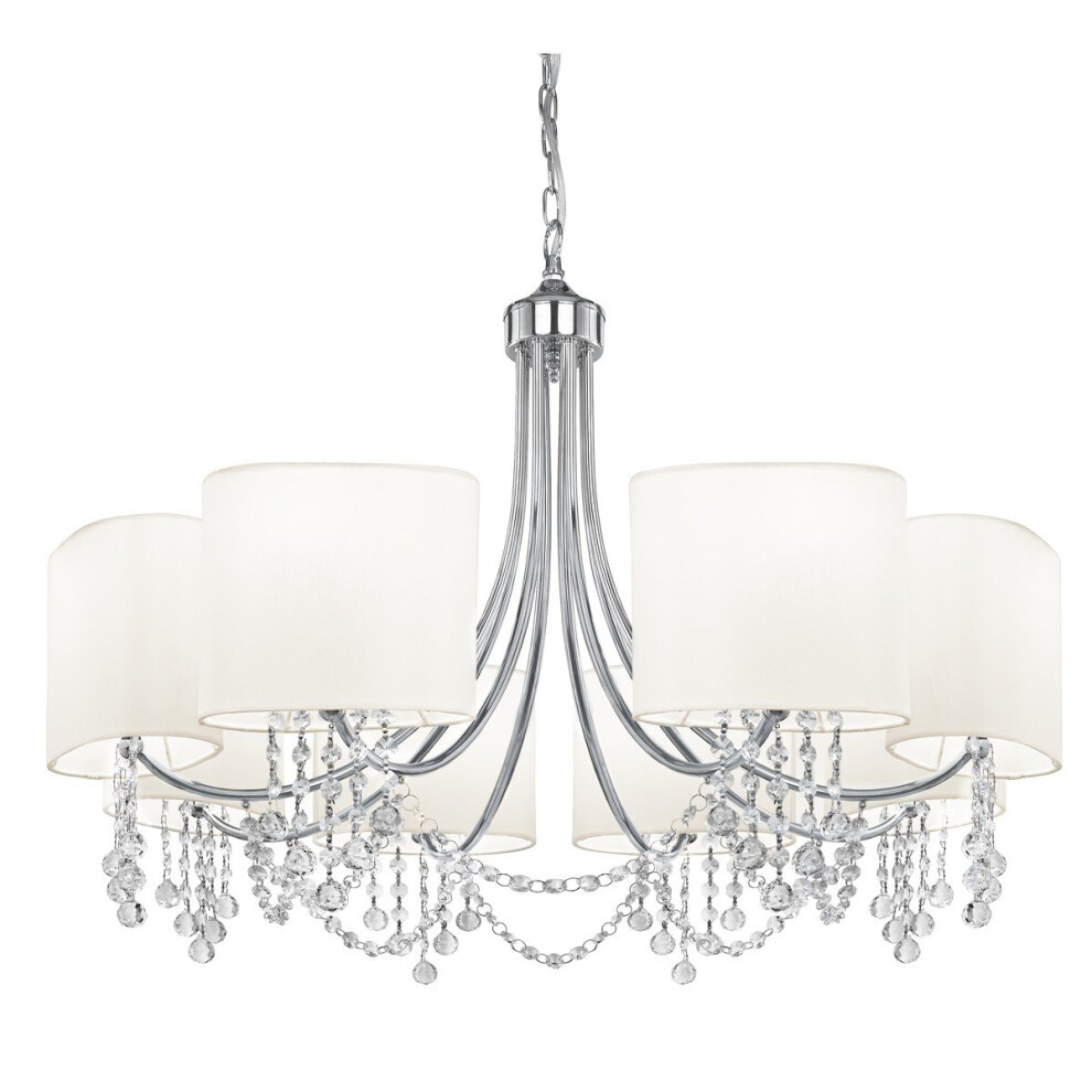 Search 8 Modern Chain Pendant With Oval Shades Light/White
