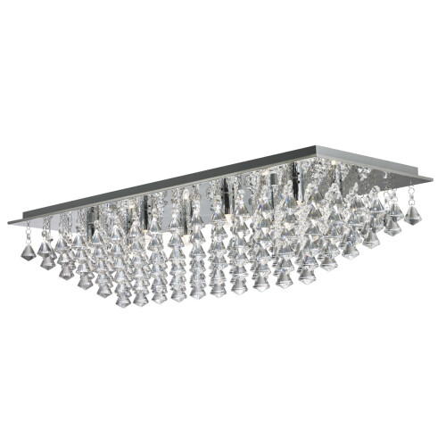 Searchlight 8 Light Rectangle Flush Ceiling Fitting In Chrome