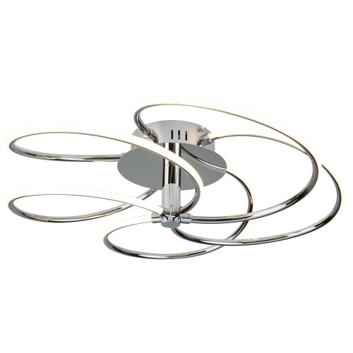 Searchlight 5 Light LED Swirl Ceiling Flush Chrome