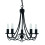 Searchlight 5 Arm Matt Black Finished Chandelier Wrought Iron 1