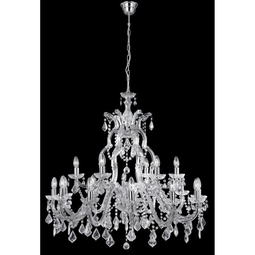 Searchlight 18 Arm Chrome Crystal Chandelier