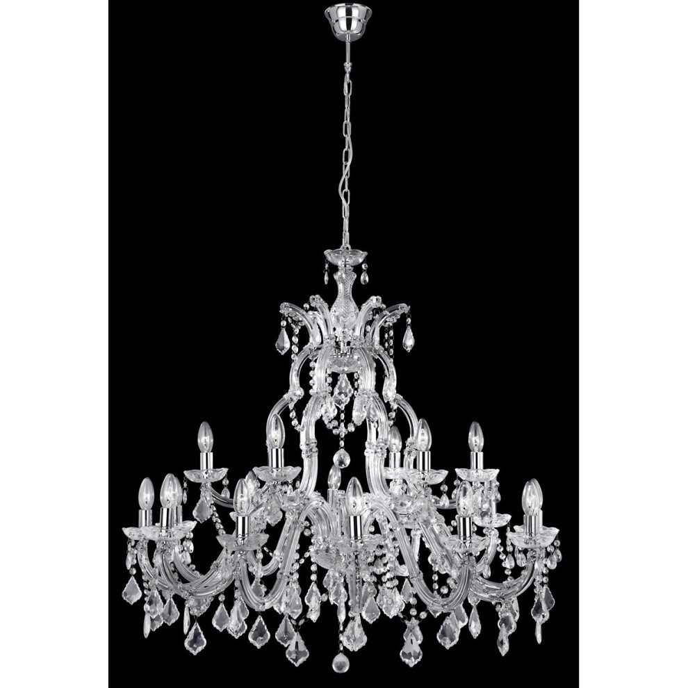 18 Arm Chrome Crystal Chandelier
