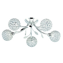 5 Light Chrome Flush Round Shades Chrome Hoops