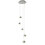 Searchlight 5 Light LED Chrome Globe Mulit-Drop Pendant 1