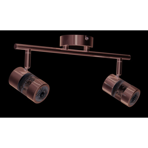 Searchlight BUBBLES EFFECT IP44 LED 2 LIGHT SPOT BAR - CHROME & ACRYLIC SHADE