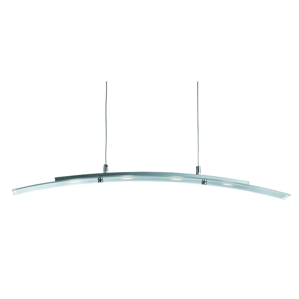 Led Bar Pendant 4 Light 5W Curved Frosted Glass With Clear Edge