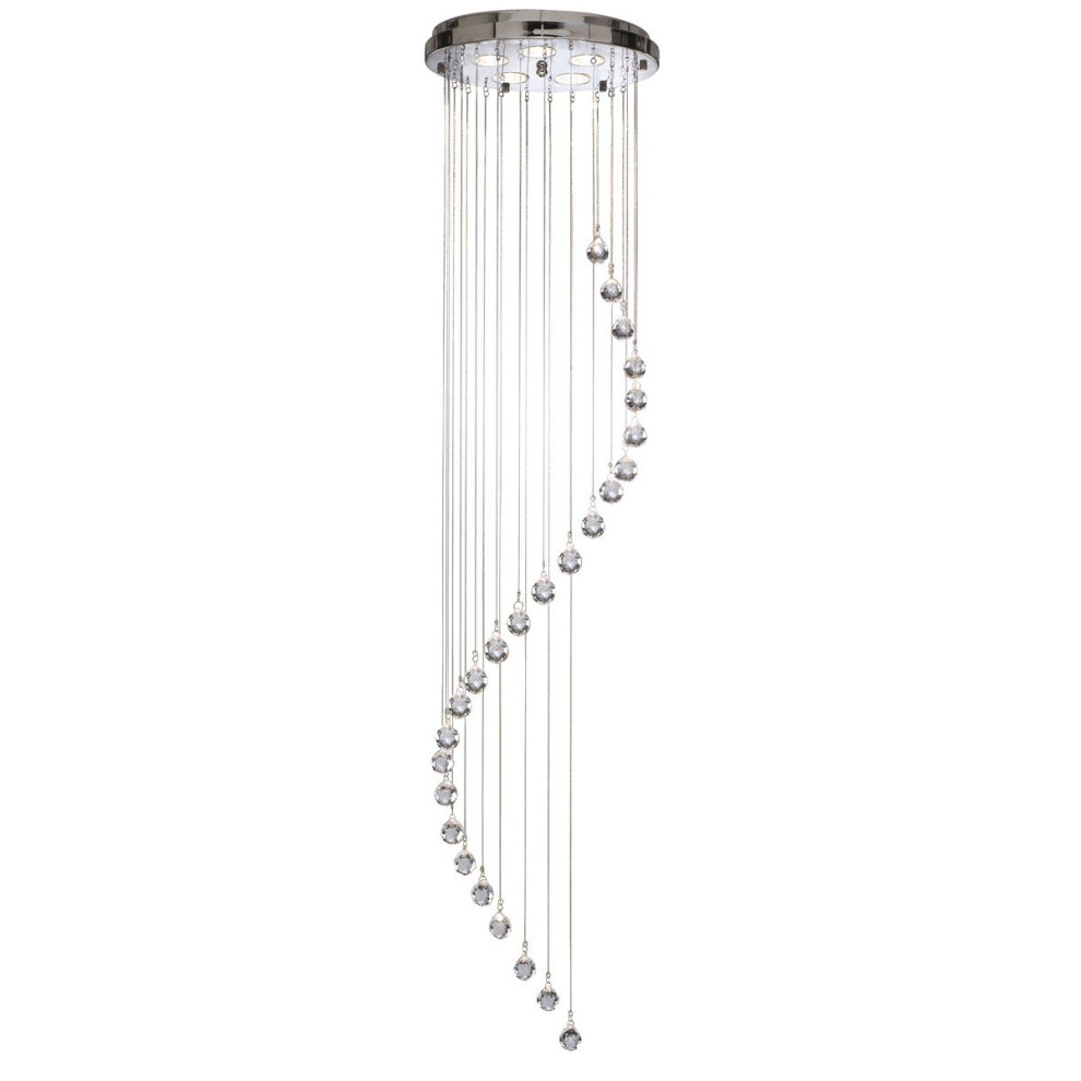 Searchlight Chrome Spiral Fitting Crystal Balls And Chain