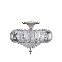 5 Light Acrylic Semi Flush Fitting With Chrome Frame