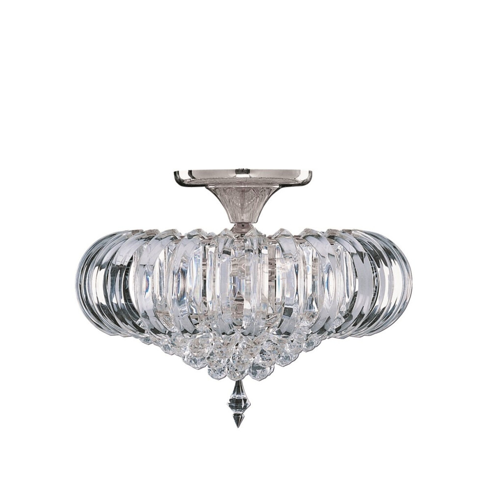 5 Light Acrylic Semi Flush Fitting With Chrome Frame