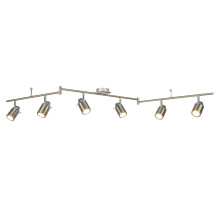 6 Light IP44 Bathroom Spot Split-Bar Satin Silver