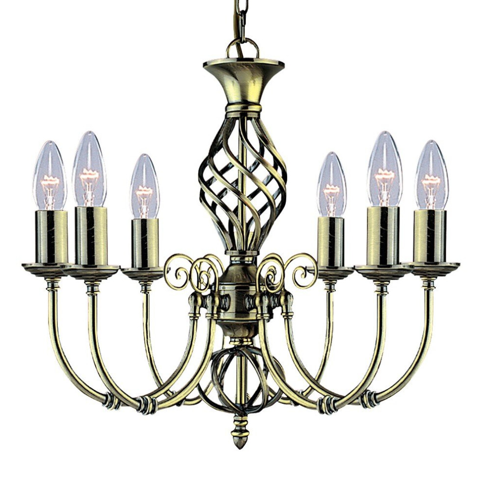 Search Traditional Antique Brass 6 Chain Pendant Light