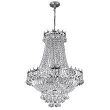 9 Light 52cm Chrome Chandelier Complete With Crystal