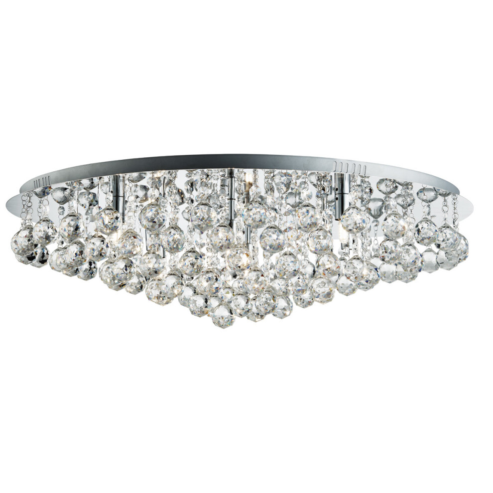 Search Large 8 Flush Ceiling Fitting In Chrome Light