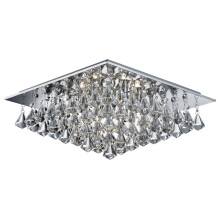 Square Flush Ceiling 6 Light In Chrome