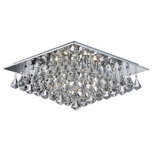 Searchlight Square Flush Ceiling 6 Light In Chrome
