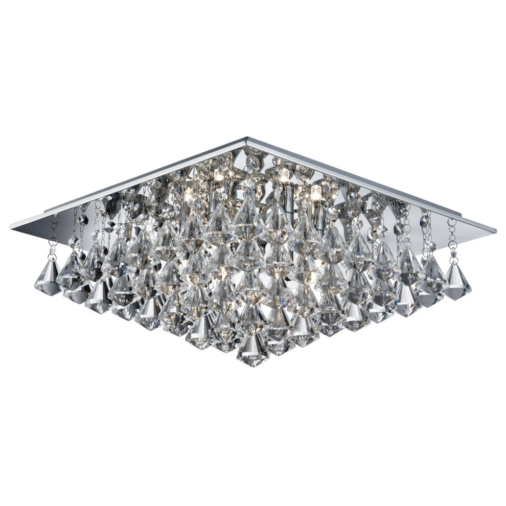 Search Square Flush Ceiling 6 In Chrome Light