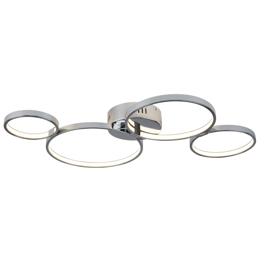 Searchlight 4 Ring Led Ceiling Flush Chrome
