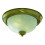 Searchlight Flush Antique Brass Ceiling Light With Opal Glass 1