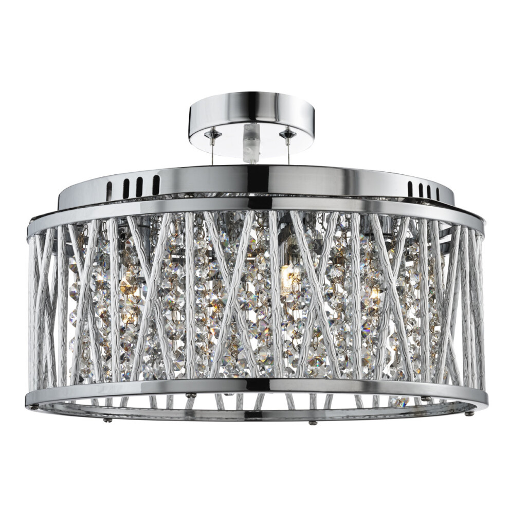 5 Light Flush Ceiling/Pendant In Chrome