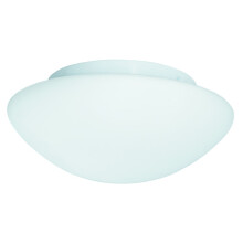 Domed Bathroom Flush Ceiling Light With Opal Glass. 30Cm