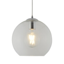 1 Light Round Pendant Chrome with Clear Glass