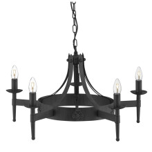 Gothic Style Wrought Iron 5 Light Ceiling Pendant
