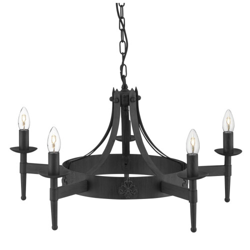 Searchlight Gothic Style Wrought Iron 5 Light Ceiling Pendant