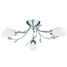 Modern Semi Flush Light With White Glass Shades