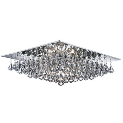 Searchlight Square Flush Ceiling 8 Light In Chrome