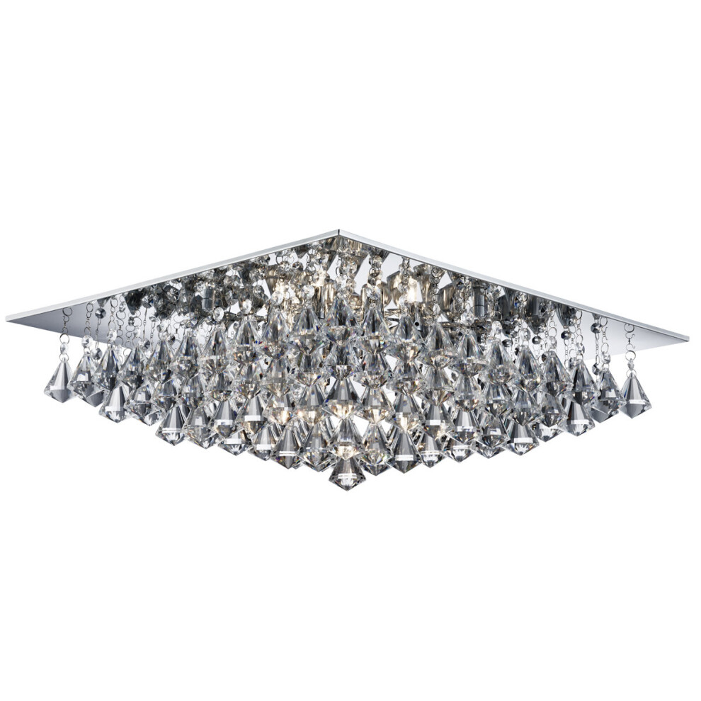 Search Square Flush Ceiling 8 In Chrome Light