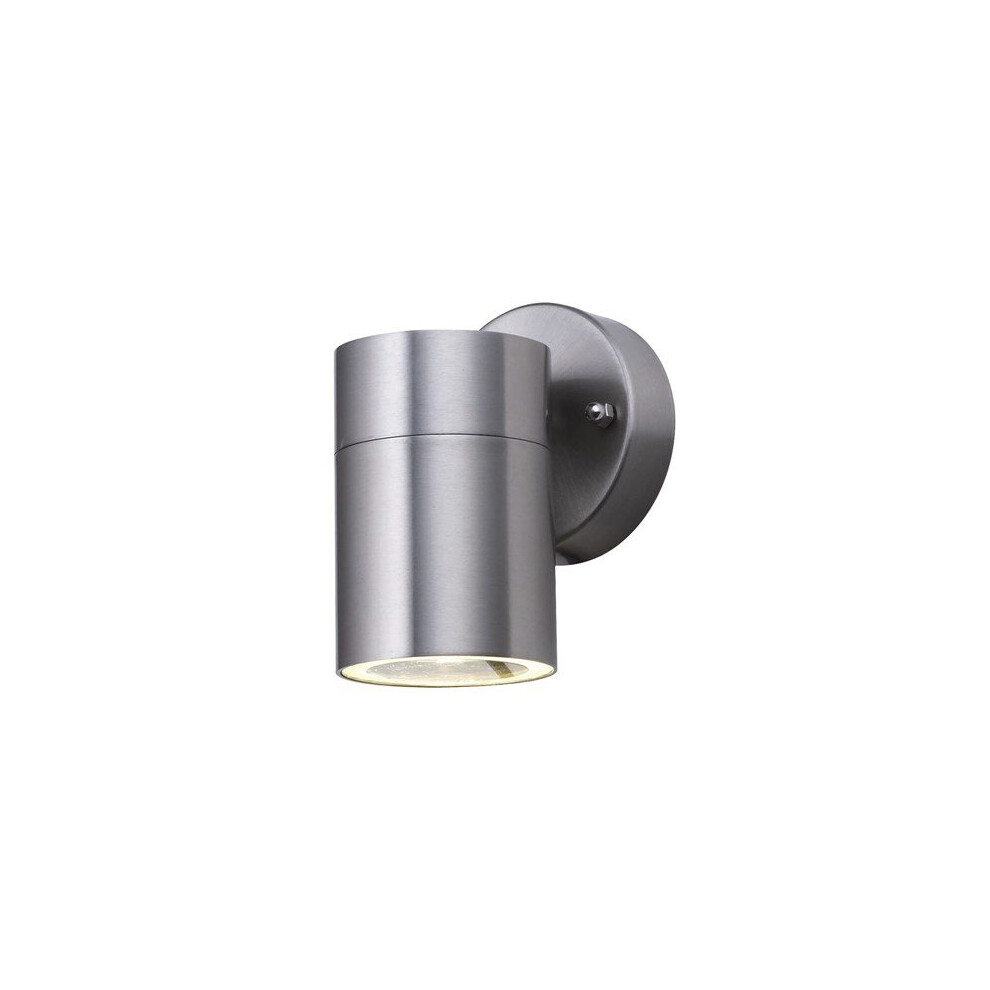 Outdoor Satin Silver 1 Light Tube Wall Bracket IP44 Rated