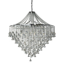 Modern Chrome Crystal Pendant With Diamond Drops