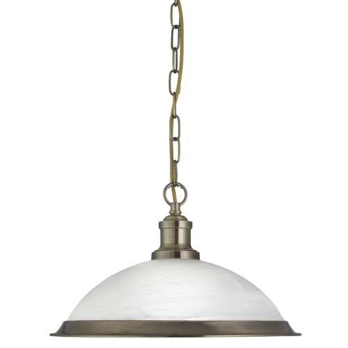 Searchlight Bistro Single Industrial Antique Brass Pendant