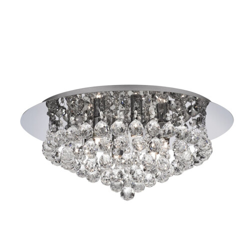 Searchlight Searchlight 3406-6CC Hanna 6  Light Chrome Flush Clear Crystal Ball G9 Light.