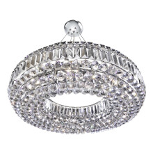 Chrome Round 10 Light Crystal Pendant Chandelier
