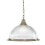 Searchlight Clear Ribbed Glass Pendant With Metal Trim 1