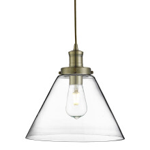 Pyramid 1 Light Pendant In Antique Brass
