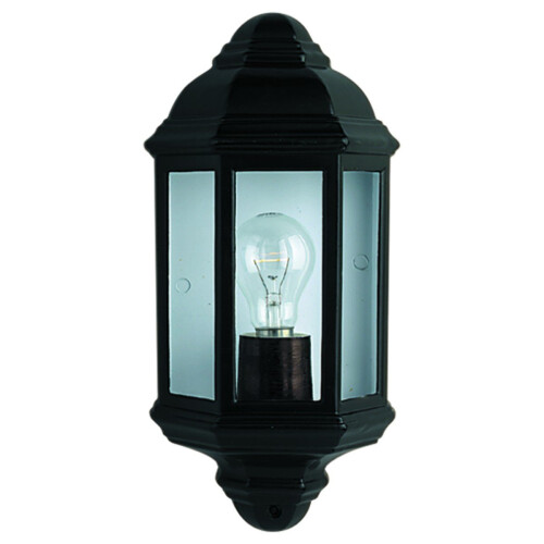 Searchlight Traditional Outdoor Half Round Wall Light Lantern. Cast Aluminium
